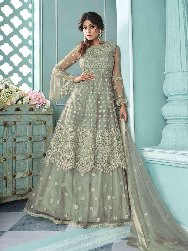 stunning-light-green-net-thread-embroidery-with-stone-work-lehenga-style-suit
